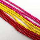 red yellow pink howlite turquoise smooth rondelle beads