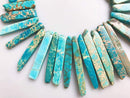 blue sea sediment jasper graduated slice Sticks Points beads