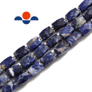 sodalite faceted rectangle cylinder drum barrel beads 