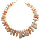 peach moonstone graduated slice Sticks Points beads
