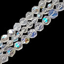 ab coated frosted cream quartz faceted star cut beads
