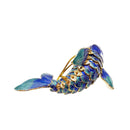 Cloisonne Christmas Tree Ornament Wiggling Dolphin Decoration 4.5" Inches Long