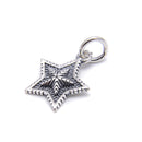 925 Sterling Anti-Silver Five-pointed Star Pendant Charm 12x14.5mm 5Pcs/ Bag