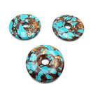 bronzite turquoise donut circle pendant