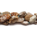 Fossil Agate Rough Nugget Chunk Cylinder Tube Beads Approx 20x40mm 15.5" Strand