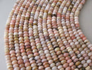 natural pink opal smooth rondelle beads 