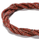 Natural Sesame Red Jasper Heishi Disc Beads Size 2x4mm 15.5'' Strand