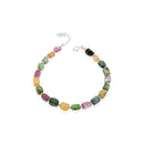 watermelon tourmaline bracelet with silver plated clasp
