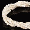 White Turquoise Cube Beads Size 4mm 15.5'' Strand