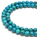 2.0mm Large Hole Azurite Smooth Round Beads Size 6mm 8mm 10mm 15.5" Strand