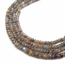 dark gray labradorite faceted rondelle beads