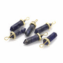 Sodalite Pendulum Healing Point Gold Plated Loop Bail Pendant Size 8x40mm 6 PCS