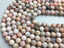 natural pink opal faceted round beads