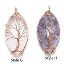 Gemstone Tree Pendant Copper Wire Wrap Eye Shape Size 25X60mm Sold Per Piece