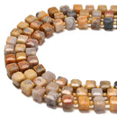 Natural Yellow Crazy Agate Faceted Rubik's Cube Beads Size 8mm 15.5'' Strand
