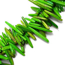 green howlite turquoise spike slice Sticks Points beads