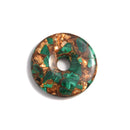 natural malachite bronzite donut circle pendant