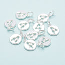 925 Sterling Silver Number Zero to Nine Pendant Charm Size10mm Sold 3Pcs Per Bag