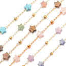 5mm Star Shape Beads Multi Gemstone Chain Sold One Meter Per Bag