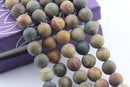 large hole red creek jasper matte round beads