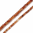 Natural Carnelian Smooth Rondelle Beads Size 2x4mm 4x6mm 15.5'' Strand