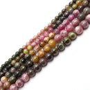 watermelon tourmaline smooth round beads