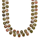 Natural Unakite Top Drill Faceted Flat Teardrop Size 8x10mm 15.5''Strand