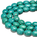 Blue Green Turquoise Oval Beads Size 15x18mm 15.5'' Strand