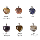03 Natural Gemstone Heart Shape Charm Pendant Size 20mm 6PCS Per Bag Sold by Bag