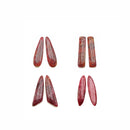 Red Lepidolite Teardrop/Rectangle/Eye/Leaf Shape Pendant Earrings Sold Per Pair