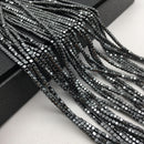 gold silver gray copper plated hematite smooth cube beads