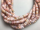 natural pink opal faceted rondelle beads
