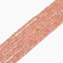 Natural Peach Moonstone Faceted Rondelle Beads Size 2x3mm 15.5" Strand