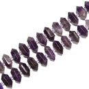 Amethyst Graduated Center Drill Faceted Points Beads Size 13-25mm 15.5'' Strand