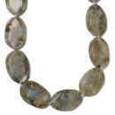 Natural Labradorite Faceted Oval Beads Size 25x38mm 15.5'' Strand