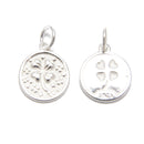 925 Sterling Silver Four Leaf Clover Charm Pendant Size 12x19mm 3Pcs Per Bag