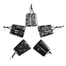 snowflake obsidian pendant earrings trapezoid shape
