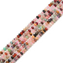 Mix Natural Quartz Faceted Rondelle Beads Size 3x5mm 15.5'' per Strand