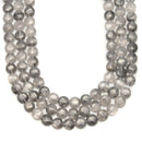 Cloudy Gray Quartz Smooth Flat Round Coin Beads Size 10mm 15.5" Strand