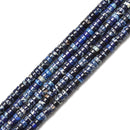 Dark Blue Sea Sediment Jasper Heishi Rondelle Discs Beads Size 2x4mm 15.5'' Strand