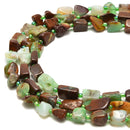 Chrysoprase Irregular Pebble Nugget Side Drill Beads Approx 10x14mm 15.5"Strand