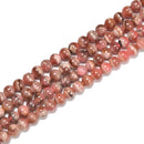 Natural Qyality B Rhodochrosite Smooth Round Beads Size 4mm 15.5'' Strand