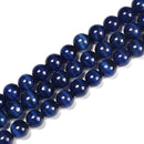 Montana Blue Cat's Eye Smooth Round Beads Size 6mm 8mm 10mm 12mm 15.5'' Strand