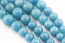 blue sponge quartz graduated smooth round beads