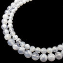 translucent blue chalcedony faceted off roundbeads