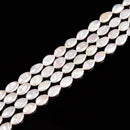 White Fresh Water Pearl Oval Shape Beads Size 9-10mm x 13-15mm 15.5'' Strand