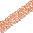 Fresh Water Pearl Pink Ringed Potato Round Beads 7-8mm 8-9mm 9-10mm 15.5'' Str