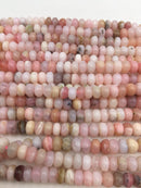 pink opal smooth rondelle beads