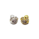 Alloy Silver/Gold Rhinestone Sunglasses Skull Pendant Charm 16x20mm Sold Per PC
