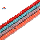 Red/Blue/Purple/Orange Glass Crystal Smooth Rondelle Beads 5x8mm 15.5'' Strand